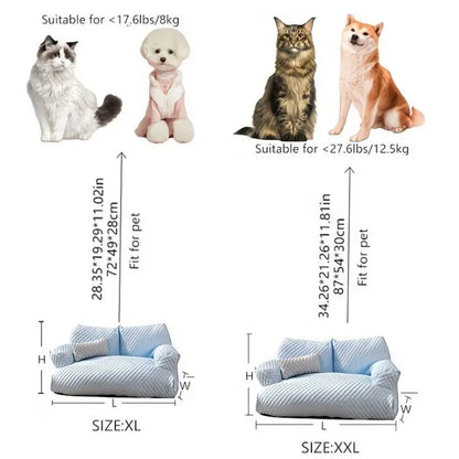 Pet Ice Silk Sofa, Summer Cooling Comfort, 22°C Temperature Drop, 5D Massage Balls, Durable Breathable, Suitable for Cats and Dogs
