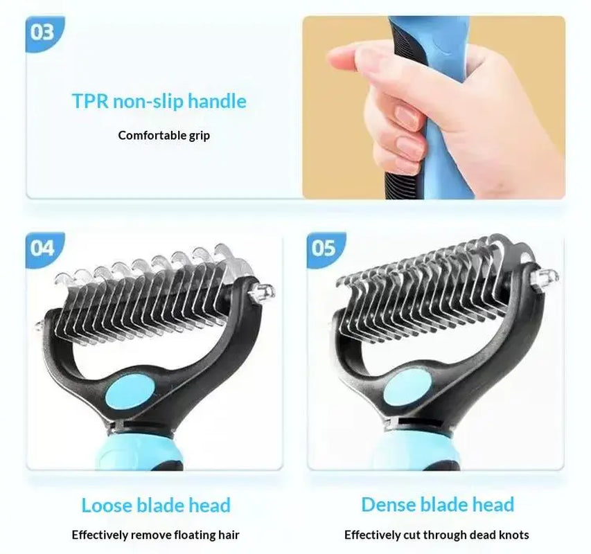 【Free Ship】Pet Deshedding Brush & Cat Comb-Pain – Free Dematting Undercoat Rake for Pets, Double-Sided Shedding Brush, Effective Tangles Remover Tool for Dogs & Cat Comb , Reduces Loose Hair & Mats Easily Summervibers,Tool for Dogs & Cats