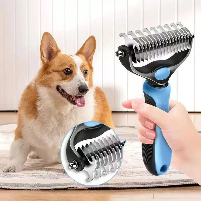 【Free Ship】Pet Deshedding Brush & Cat Comb-Pain – Free Dematting Undercoat Rake for Pets, Double-Sided Shedding Brush, Effective Tangles Remover Tool for Dogs & Cat Comb , Reduces Loose Hair & Mats Easily Summervibers,Tool for Dogs & Cats
