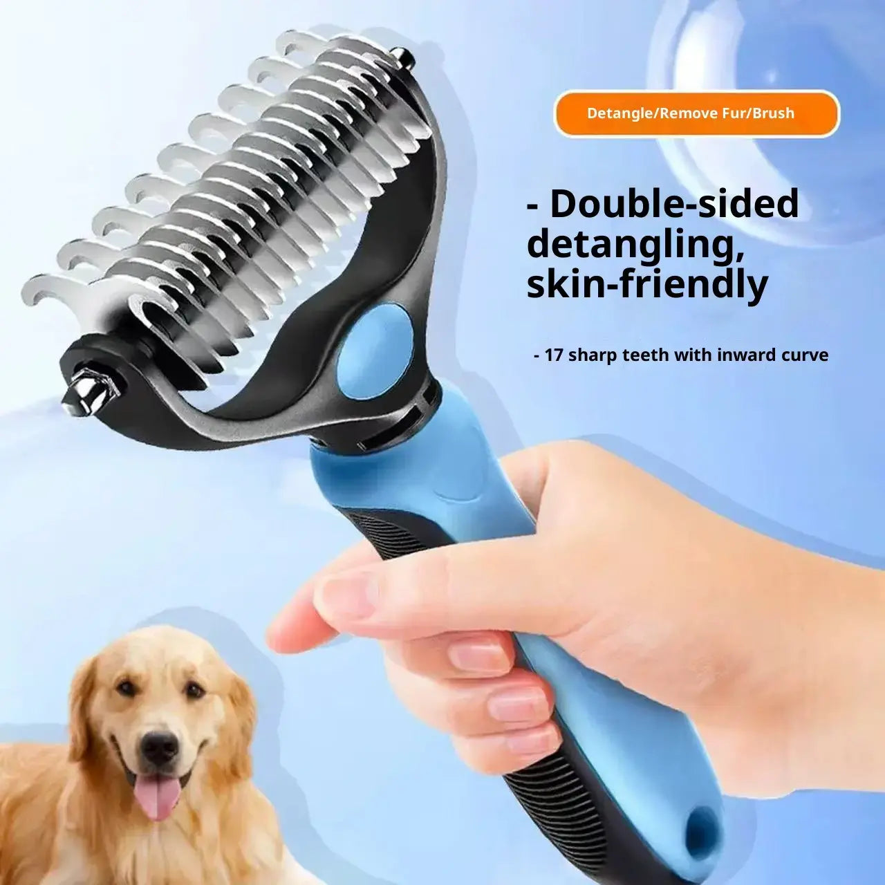 【Free Ship】Pet Deshedding Brush & Cat Comb-Pain – Free Dematting Undercoat Rake for Pets, Double-Sided Shedding Brush, Effective Tangles Remover Tool for Dogs & Cat Comb , Reduces Loose Hair & Mats Easily Summervibers,Tool for Dogs & Cats