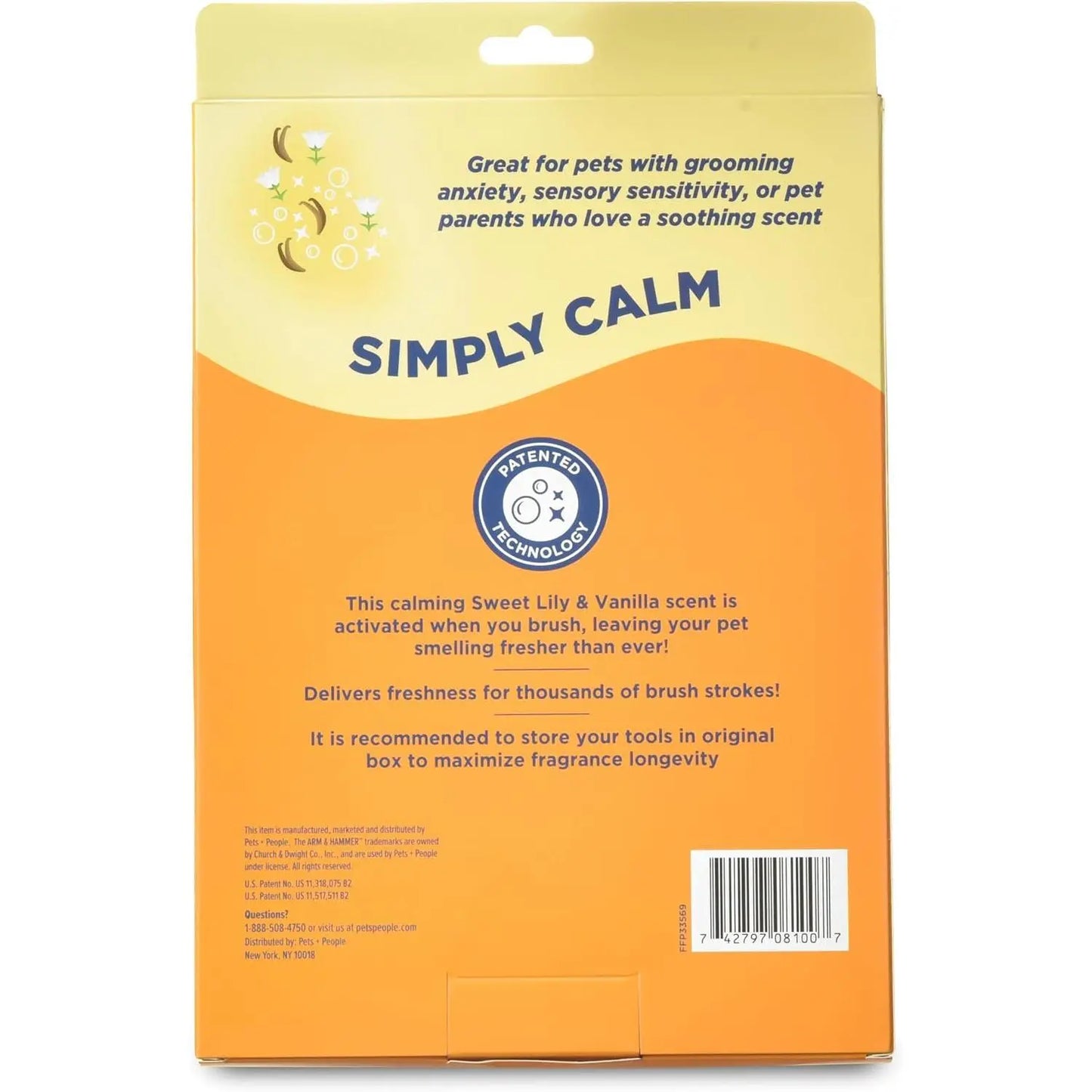 Arm & Hammer “Simply Calm” Dog Grooming Deodorizing Glove with Fragrance Transfer Technology – Scented Silicone Hand Brush for Bathing & Shedding, Sweet Lily & Vanilla Scent