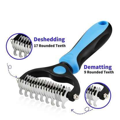 【Free Ship】Pet Deshedding Brush & Cat Comb-Pain – Free Dematting Undercoat Rake for Pets, Double-Sided Shedding Brush, Effective Tangles Remover Tool for Dogs & Cat Comb , Reduces Loose Hair & Mats Easily Summervibers,Tool for Dogs & Cats