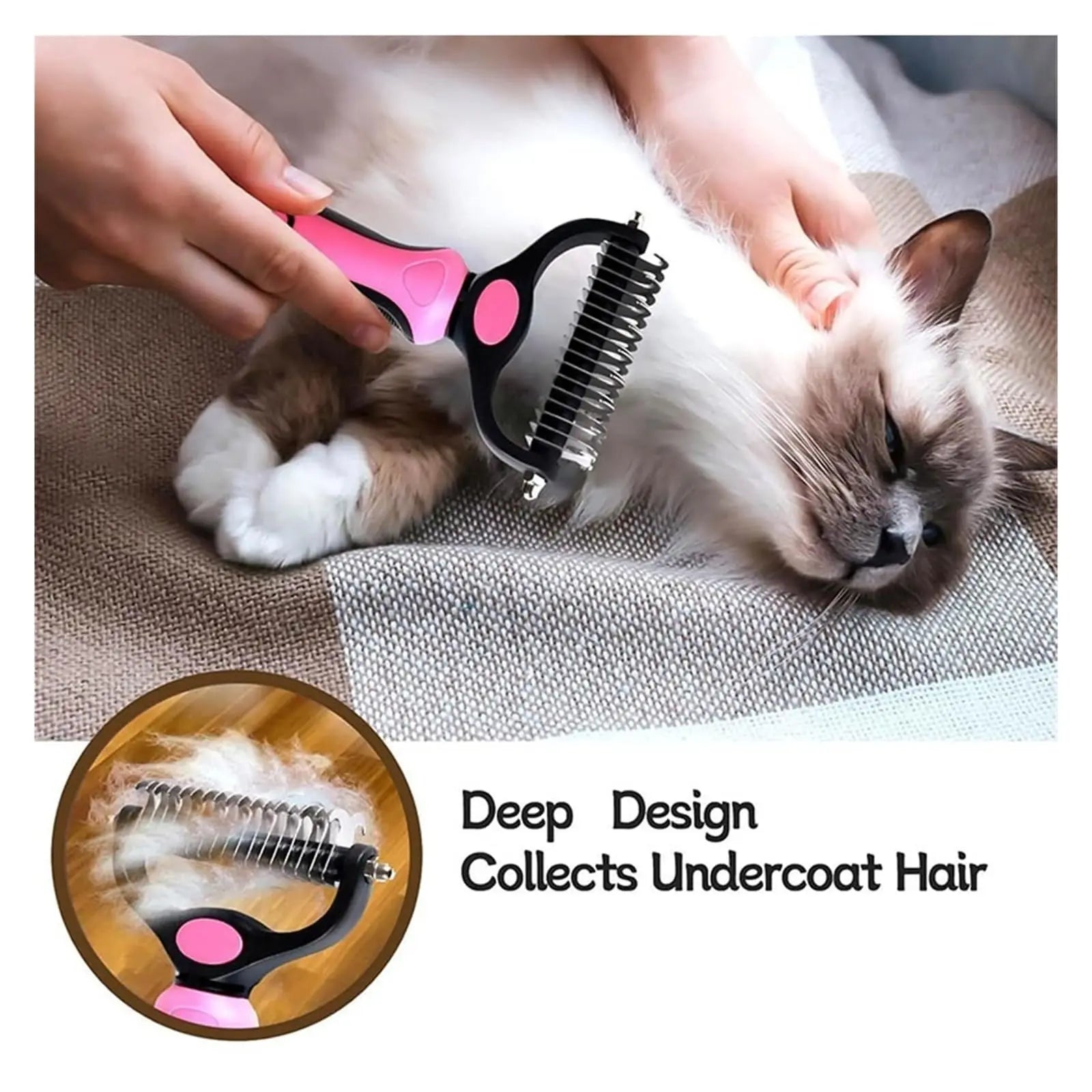 【Free Ship】Pet Deshedding Brush & Cat Comb-Pain – Free Dematting Undercoat Rake for Pets, Double-Sided Shedding Brush, Effective Tangles Remover Tool for Dogs & Cat Comb , Reduces Loose Hair & Mats Easily Summervibers,Tool for Dogs & Cats